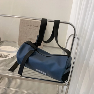 Cylinder Crossbody Bag Nylon Waterproof With Adjustable Strap And Side Mesh Pocket Sporty Casual Shoulder Bag For Women