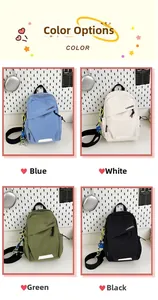 Collection de sacs de poitrine en nylon minimalistes en bleu, blanc, vert et noir