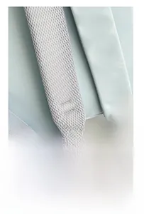 Detail of S-shaped ergonomic shoulder straps with breathable mesh for comfort