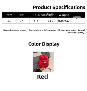 Specifiche dettagliate della mini borsa a tracolla rossa da bambina con motivo pony