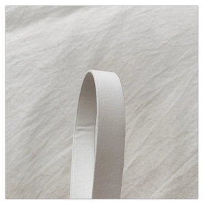 Close-up of premium white lychee texture leather shoulder strap with neat edge stitching