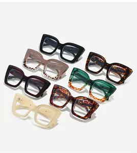 Detailed collection of thick frame oversized square glasses in seven assorted colors