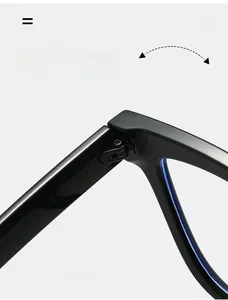 Détail de la charnière robuste et de la finition brillante sur la monture œil-de-chat