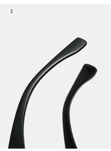 Détail des branches de lunettes incurvées noires brillantes pour une monture ergonomique