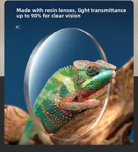 Detail view of high transparency resin lens showing clear vision for reading glasses