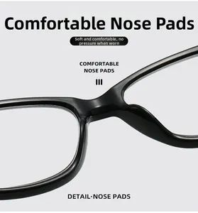 Detail of comfortable integrated nose pads on black marble patterned reading glasses