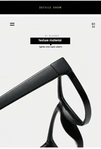 Vue macro des montures de lunettes carrées noires montrant la texture et les charnières