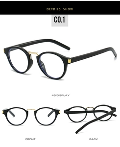 Detail view of oval retro sunglasses showing front, back, and 45-degree angle perspectives