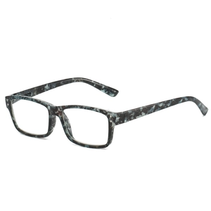 Lunettes de lecture stylées motif marbre bleu avec rivets argentés classiques décoratifs