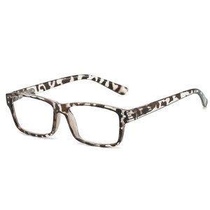 Lunettes de lecture rectangulaires léopard avec rivets argentés et filtre lumière bleue