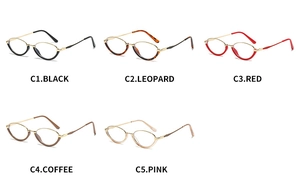Cat eye sunglasses available in black, leopard, red, coffee, and pink with metal temples