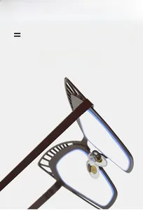 Detail of adjustable nose pads and hollow metal frame on cat-eye blue light glasses