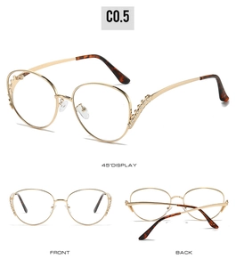 Vues détaillées de lunettes de soleil rondes en métal avec bords strass et branches en V