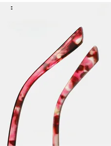 Macro detail of tortoiseshell glasses with ergonomic curved legs for comfortable wear