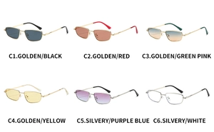 Détails des six variantes de couleurs pour lunettes de soleil rétro en métal