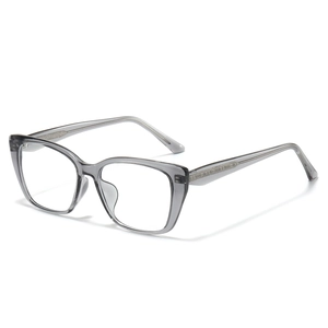 Montatura occhiali quadrata cat-eye grigio trasparente per uno stile di moda minimalista