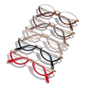 Cat eye sunglasses with gold metal frames and various colored rims in 5 stylish options