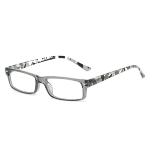Square Reading Glasses Anti Blue Light PC Frame Rectangular Full Frame Geometric Pattern Temples Retro Fashion Unisex