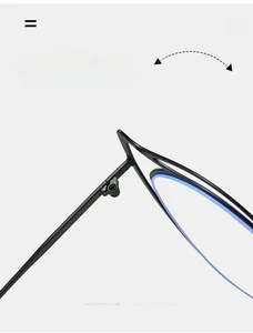 Makroaufnahme des langlebigen Metallscharniers der schwarzen Blaulichtfilter-Brille