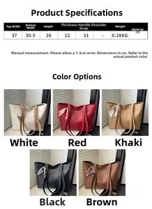 Guida alle taglie e colori per borsa tote grande in pelle PU con sciarpa di seta