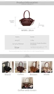 Detailed size specifications for the vintage frosted mini bucket bag with dimensions