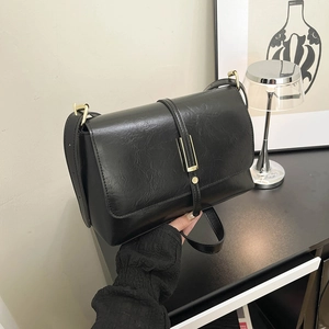 Sac Bandoulière Rétro En Cuir PU Pour Femmes Sac À Main Carré Avec Boucle En Métal Doré Sac De Banlieue Polyvalent