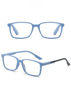 Front and 45-degree angle view of light blue ultra-light anti-blue light reading glasses