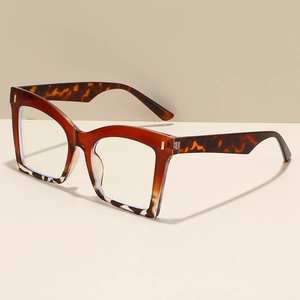 Klassische Übergroße Lesebrille mit rotem und Leopardenmuster-Schildpattrahmen
