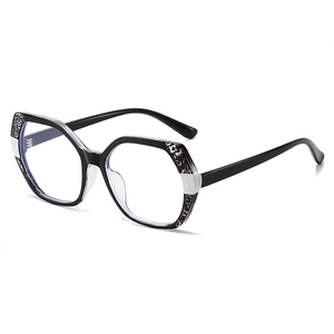 Oversized Geometric Polygon Anti Blue Light Glasses TR90 Frame Fashion Gradient Tortoiseshell Eyewear For Adult Unisex