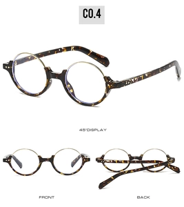 Three-view display of retro round tortoiseshell blue light blocking glasses from multiple angles