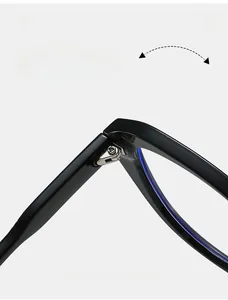 Detail of durable silver metal hinge on cat-eye glasses frame with thousands-of-folds texture