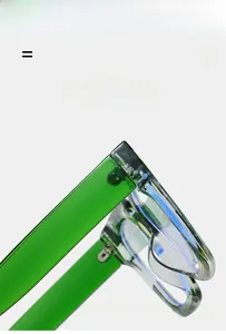 Detail of green translucent frame showing texture material and super elastic quality