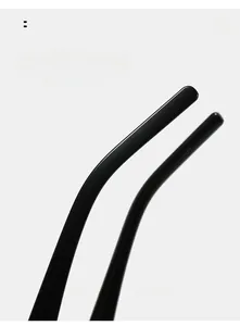Detail of ergonomic curved black sunglasses legs with glossy finish and high luster