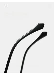 Close-up of matte black curved sunglasses legs designed for ergonomic comfort wear