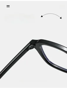 Macro view of durable metal hinge on black PC glasses frame showing sturdy construction