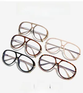 Detailed view of oversized aviator glasses frames in multiple vintage fashion colors