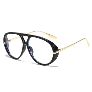 Oversized Aviator Glasses PC Plastic And Metal Frame Anti Blue Light Clear Lens Retro Hip Hop Fashion Eyewear Women Men