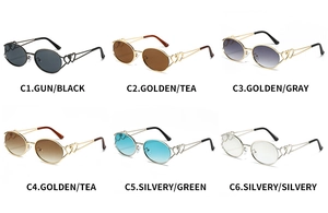 Matrice de lunettes Y2K avec branches en cœur déclinées en six couleurs tendances