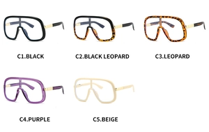 Collection of oversized flat top eyeglasses in black, tortoise, purple and beige colors