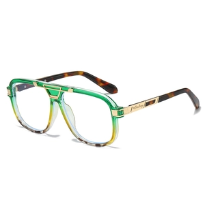 Oversized gradient aviator glasses with metal double bridge and tortoiseshell temples