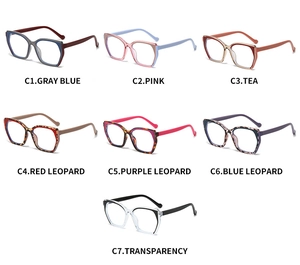 Collection of oversized TR90 anti-blue light glasses in various leopard and solid colors