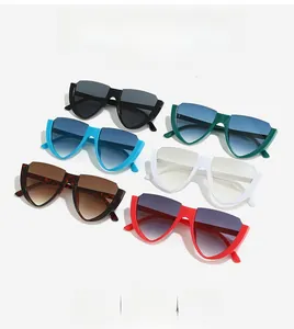 Detailed collection of half-frame V-shaped cat eye sunglasses in six vibrant fashion colors
