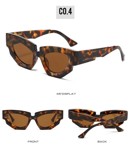 Three-view display of cat-eye sunglasses featuring tortoiseshell frames and tea lenses
