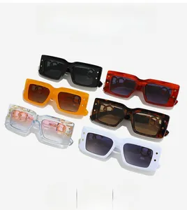 Detail of vintage rectangular sunglasses with interlocking metal hinge decorative design