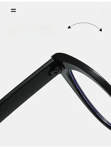 Macro detail of a durable metal hinge on these black cat-eye anti-blue light glasses