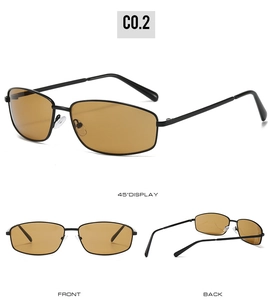 Détails de lunettes de soleil vintage en métal avec verres ambrés et plaquettes de nez réglables