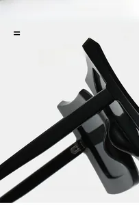 Detail of glossy black lightweight frame with high elasticity and modern square design