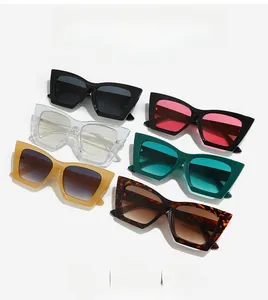 Detailed view of cat-eye sunglasses in various colors like tortoiseshell and amber