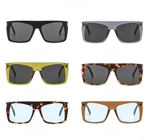 Square flat top sunglasses in six colors including black, grey, and tortoiseshell