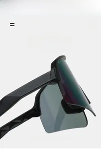 Detail of durable hinge structure and black temples on sporty outdoor sunglasses